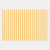 Warm Yellow and White Striped Gifts Inpakpapier Vel (Voorkant 3)