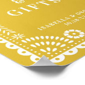 Warm Yellow Papel Picado Weddenschap Poster (Hoek)