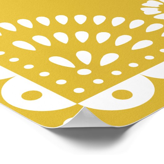 Warm Yellow Papel Picado Weddenschap Welkomstteken Poster (Hoek)