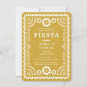 Warm Yellow Papel Picado Wedding Rehearsal Dinner Kaart (Voorkant)