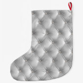 Warm Zacht Grijs Faux Velvet Grote Kerstsok (Achterkant)