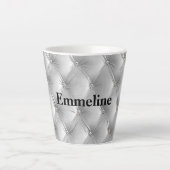 Warm Zacht Grijs Faux Velvet Latte Mok (Voorkant)