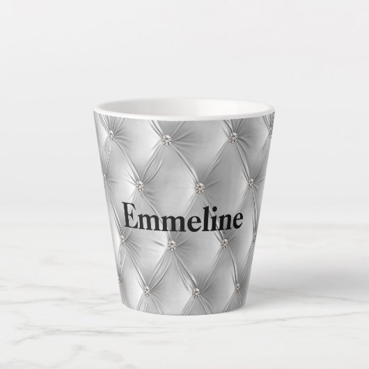 Warm Zacht Grijs Faux Velvet Latte Mok (Voorkant)