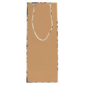 Warm zand & Boho Floral Wine Bag Wijn Cadeautas (Achterkant)