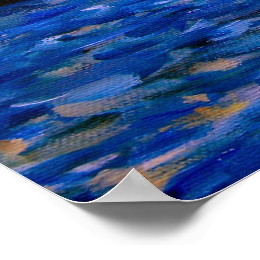 Warm Zeeen Palm Fronds & Hills Sunset Poster (Hoek)