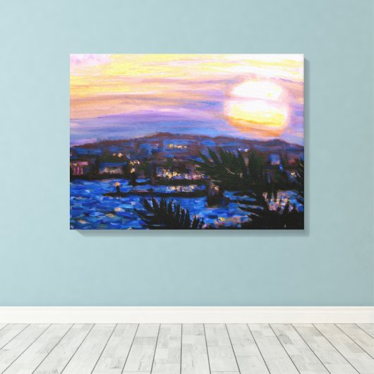 Warm Zeeen Sunset Canvas Afdruk (Insitu (Houten vloer))