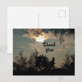 Warm Zonsondergang Landschap Bomen Bedankt Ansicht Briefkaart (Voorkant / Achterkant)