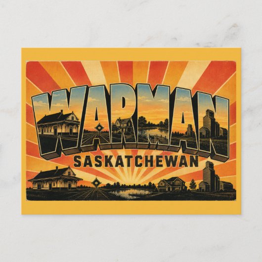 Warman Saskatchewan Snelstgroeiende Stad Briefkaart (Voorkant)