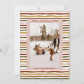 Warme Aarde Tonen Hand getrokken Boho Foto Kerstmi Feestdagenkaart (Voorkant)