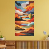 Warme aardetoon Abstract Landschap Muurkunst Canvas Afdruk (Insitu (Woonkamer))