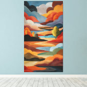 Warme aardetoon Abstract Landschap Muurkunst Canvas Afdruk (Insitu (Houten vloer))