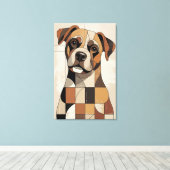 Warme Aardetoon Geometrische Boxer Canvas Afdruk (Insitu (Houten vloer))