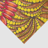 Warme aardse boho abstracte botanische kunstpatroo tissuepapier (Detail)