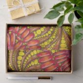 Warme aardse boho abstracte botanische kunstpatroo tissuepapier (Geschenk)