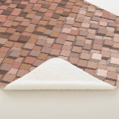 Warme aardse geometrische 3D kubus patroon deken (3/4)