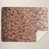 Warme aardse geometrische 3D kubus patroon deken (Voorkant (horizontaal))