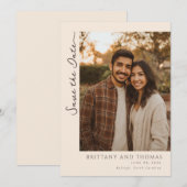 Warme Aardse Romantische Foto Save The Date (Voorkant / Achterkant)