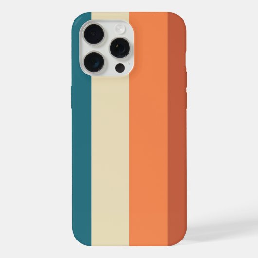 Warme aardse verticale strepen iPhone hoesje (Achterkant)
