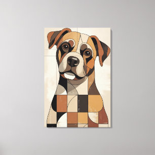 Warme Aardtint Geometrische Boxer Canvas Afdruk