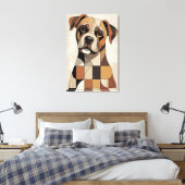 Warme Aardtint Geometrische Boxer Canvas Afdruk (Insitu (Slaapkamer))