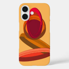 Warme Abstracte driedubbele ringen · Modern Minima iPhone 16 Hoesje