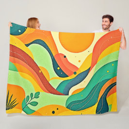 warme Abstracte stroming Fleece Deken