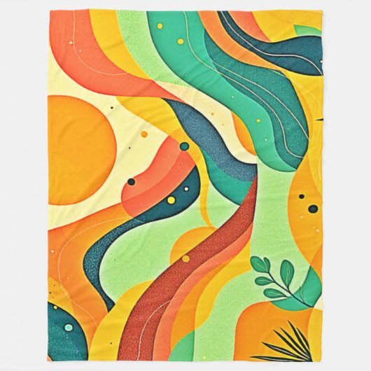 warme Abstracte stroming Fleece Deken (Voorkant)