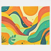 warme Abstracte stroming Fleece Deken (Voorkant (Horizontaal))