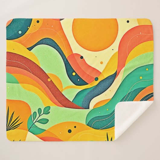 warme Abstracte stroming Sherpa Deken (Voorkant (horizontaal))