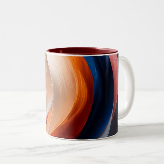 Warme Abstracte Stroom Accent Mok (Voorkant rechts)
