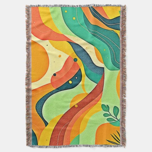 Warme Abstracte Stroom Deken (Voorkant Verticaal)