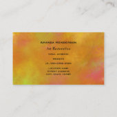 Warme Abstracte Tonen in Oranje Geel Roze Generiek Visitekaartje (Achterkant)
