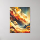 Warme Abstracte verfkwast Canvas Afdruk (Voorkant)