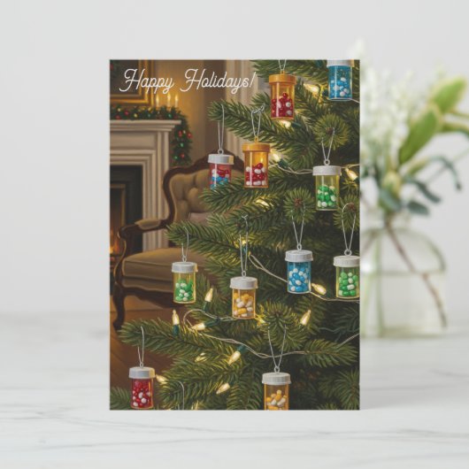 Warme Apotheek Kerstboom Kaart (Staand voorkant)
