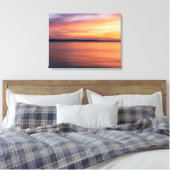 Warme avond zonsondergang over Lake Horizon fotogr Canvas Afdruk (Insitu (Slaapkamer))