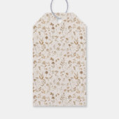 Warme Beige Bloemen Bedanklabel Cadeaulabel (Achterkant)