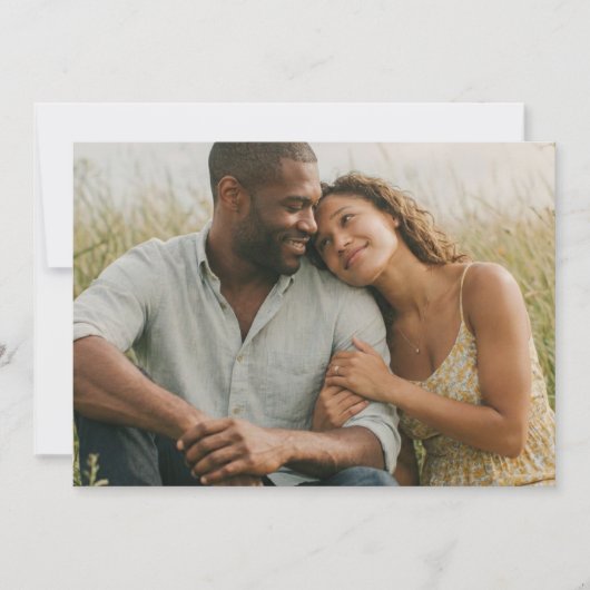 Warme Beige Bloemen Foto Kaart (Voorkant)