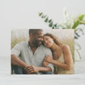Warme Beige Bloemen Foto Kaart (Staand voorkant)