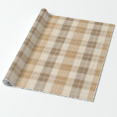 Warme beige geruite linnen textuur met weefsels cadeaupapier (Uitgerold)