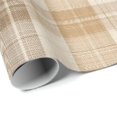 Warme beige geruite linnen textuur met weefsels cadeaupapier (Rol Hoek)