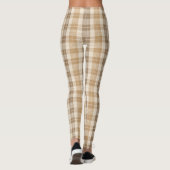 Warme beige geruite linnen textuur met weefsels leggings (Achterkant)