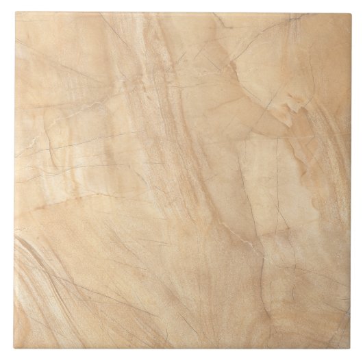 Warme Beige Marmer Textuur Tegeltje (Voorkant)