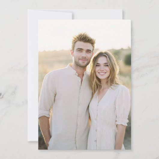Warme Beige Mouwloze Foto Kaart (Voorkant)