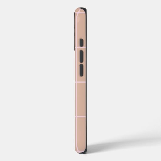 Warme Beige Rasterpatroon Minimalistisch Zachte Sc Case-Mate iPhone Case (Achterkant / Links)