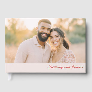 Warme Beige Romantische Foto Gastenboek