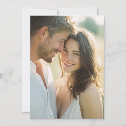 Warme Beige Romantische Foto Kaart (Voorkant)