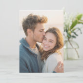 Warme Beige Romantische Foto Kaart (Staand voorkant)