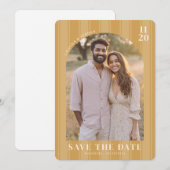 Warme Beige Vintage Foto Save The Date (Voorkant / Achterkant)