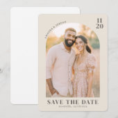 Warme Beige Vintage Foto Save The Date (Voorkant / Achterkant)