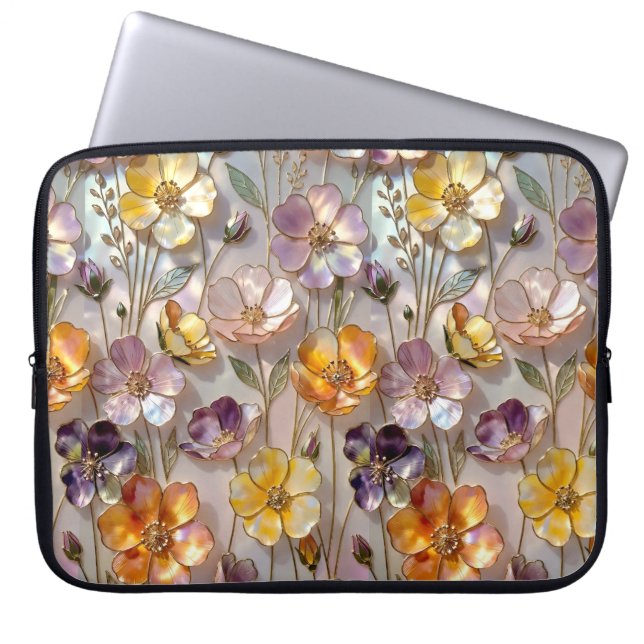 Warme Bloem Laptop Hoesje Botanische Case (Voorkant)